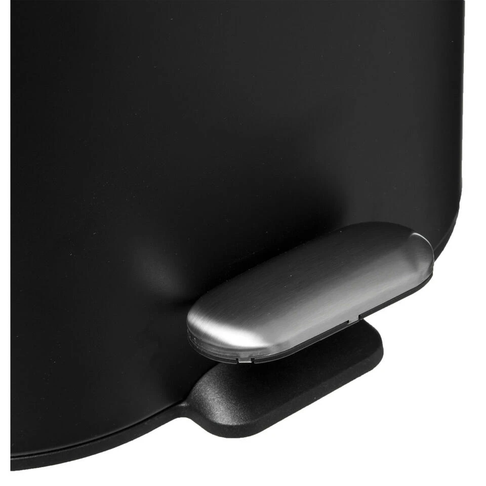 5Five - Prullenbak/pedaalemmer Zwart Rvs Metaal 6 Liter - 15x24x30 Cm 6 5Five - Prullenbak/pedaalemmer Zwart Rvs Metaal 6 Liter - 15x24x30 Cm - Afbeelding 4