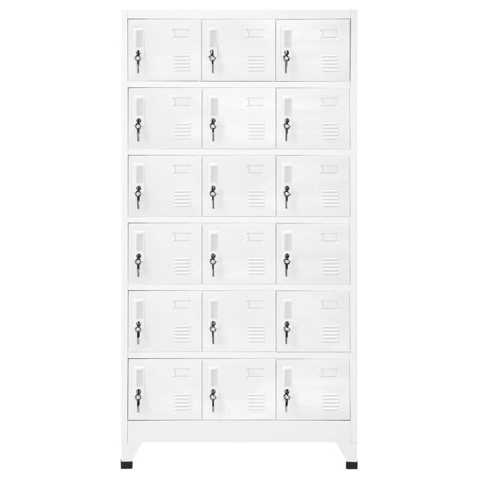 VidaXL Lockerkast Met 18 Vakken 90x40x180 Cm Metaal 4 VidaXL Lockerkast Met 18 Vakken 90x40x180 Cm Metaal - Afbeelding 2