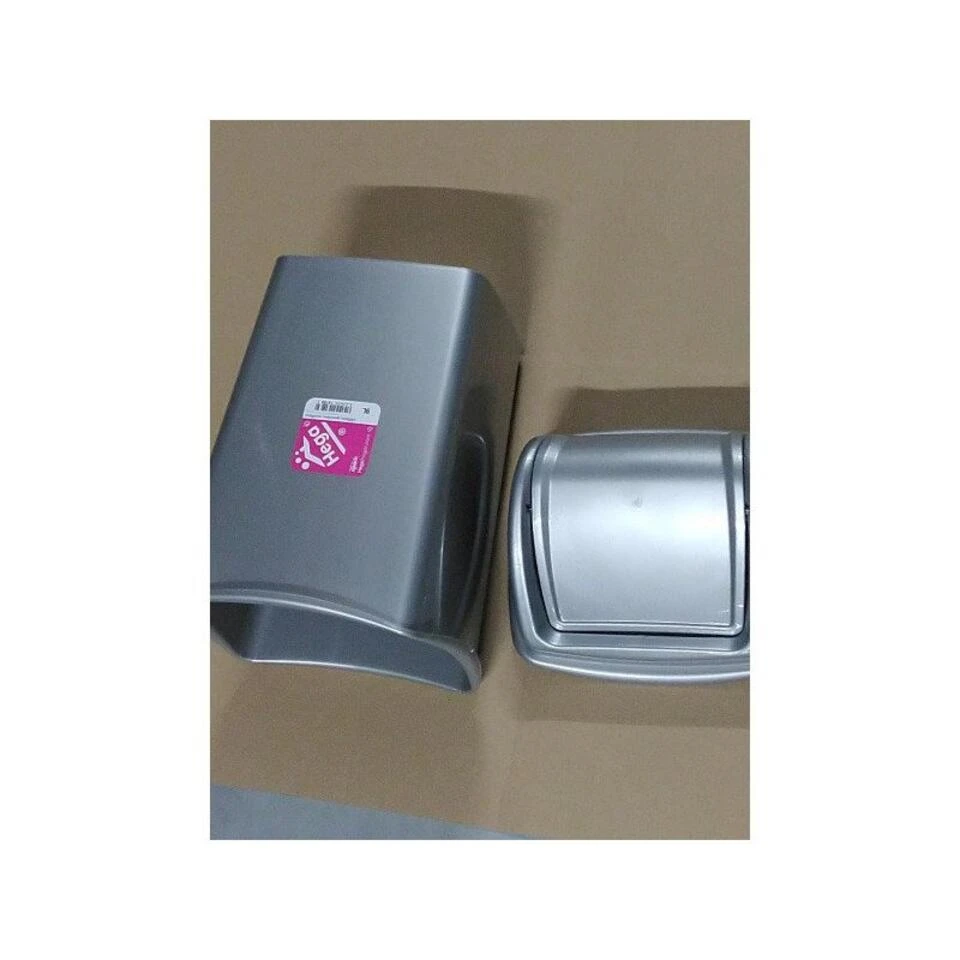 Hega Hogar Prullenbak - Grijs - Met Klapdeksel - 9 L 4 Hega Hogar Prullenbak - Grijs - Met Klapdeksel - 9 L - Afbeelding 2