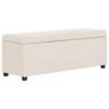 VidaXL Bankje Met Opbergvak 116 Cm Polyester Crème -Beste Opslag Winkel 1000005826