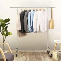 O'DADDY® Kledingrek Op 4 Grote Wielen - Tot 130 Kg Stabiel - RVS -Beste Opslag Winkel 1000012476 0110