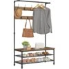 O'DADDY® Kapstok Staand - Schoenenrek - 23 Haken - 100x41x182 - Bruin -Beste Opslag Winkel 1000012482
