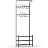 O'DADDY® Kapstok Staand - Schoenenrek - 18 Haken - 66x30x190cm - Zwart -Beste Opslag Winkel 1000012486