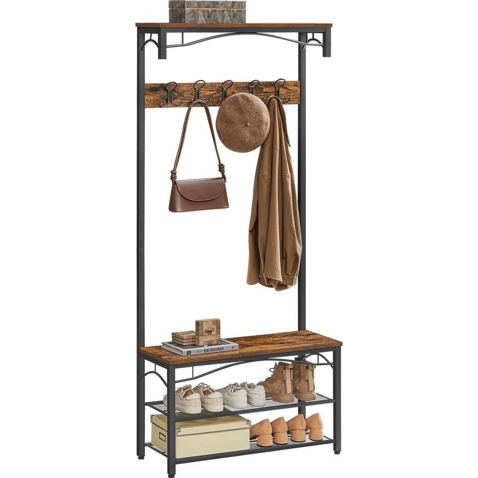 O'DADDY® Kapstok Staand - Schoenenrek - 15 Haken - 80x32x178,5 - Bruin 3 O'DADDY® Kapstok Staand - Schoenenrek - 15 Haken - 80x32x178,5 - Bruin