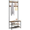 O'DADDY® Kapstok Staand Met Schoenenrek - 9 Haken - 70x32x175 - Bruin 1 O'DADDY® Kapstok Staand Met Schoenenrek - 9 Haken - 70x32x175 - Bruin -Beste Opslag Winkel 1000012492