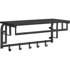 O'DADDYยฎ Wandkapstok โ Kapstok Met 5 Haken - 66x30x27cm - Donkergrijs