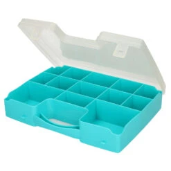 Forte Plastics Opbergdoos - 13-vaks - Kunststof - Blauw - 27x20x3 Cm