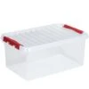Q-line Opbergbox 45L Transparant Rood -Beste Opslag Winkel 1000014056