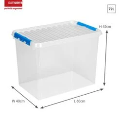 Q-line Opbergbox 72L Transparant Blauw -Beste Opslag Winkel 1000014060 0101