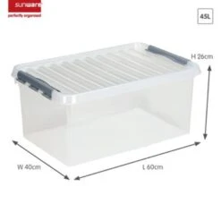 Q-line Opbergbox 45L Transparant Metaal -Beste Opslag Winkel 1000014077 0101