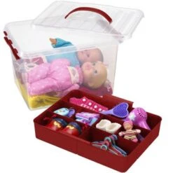 Q-line Opbergbox Met Inzet 15L Transparant Rood -Beste Opslag Winkel 1000014082 0110