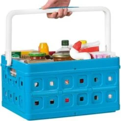 Square Vouwkrat Met Handgreep 24L Blauw -Beste Opslag Winkel 1000014089 0111