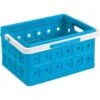 Square Vouwkrat Met Handgreep 24L Blauw -Beste Opslag Winkel 1000014089