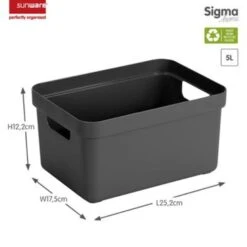 Sigma Home Opbergbox 5L Antraciet 7 Sigma Home Opbergbox 5L Antraciet -Beste Opslag Winkel 1000014092 0101