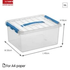 Q-line Opbergbox 12L Transparant Blauw -Beste Opslag Winkel 1000014099 0101