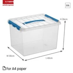 Q-line Opbergbox 22L Transparant Blauw -Beste Opslag Winkel 1000014103 0101