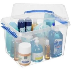 Q-line Opbergbox 22L Transparant Blauw -Beste Opslag Winkel 1000014103 0102