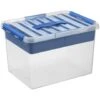 Q-line Opbergbox Met Inzet 22L Transparant Blauw -Beste Opslag Winkel 1000014111