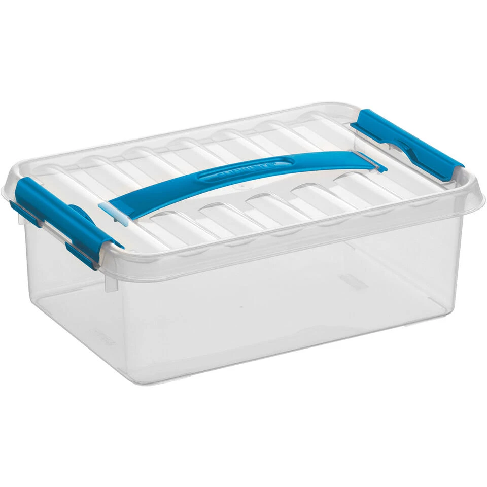Q-line Opbergbox 4L Transparant Blauw 3 Q-line Opbergbox 4L Transparant Blauw