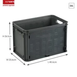 Square Gesloten Krat 26L Antraciet -Beste Opslag Winkel 1000014139 0101
