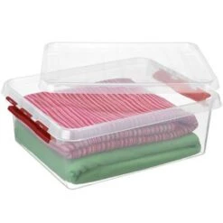 Q-line Opbergbox 25L Transparant Rood -Beste Opslag Winkel 1000014143 0102