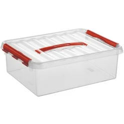 Q-line Opbergbox 10L Transparant Rood