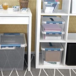 Q-line Opbergbox 10L Transparant Blauw -Beste Opslag Winkel 1000014178 0102