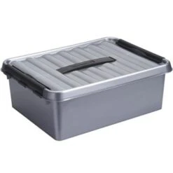 Q-line Opbergbox 12L Metaal Zwart