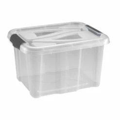 Hega Hogar Opbergbox - Met Deksel - Kunststof - 17L - 40 X 32 X 23 Cm