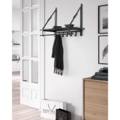 Bijnen Kapstok GRAPHITE - 27 X49 Cm - Antraciet -Beste Opslag Winkel 1000016537 0102