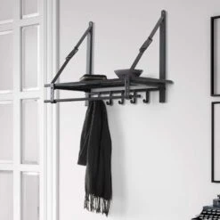 Bijnen Kapstok GRAPHITE - 27 X49 Cm - Antraciet