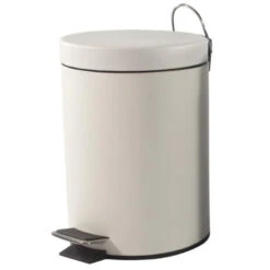 Merkloos Pedaalemmer - Wit - 3 L - RVS - 21 X 30 Cm -Beste Opslag Winkel 1000017359 0101