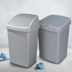 Delta Prullenbak Met Swingdeksel 25L Grijs -Beste Opslag Winkel 1000017814 0102