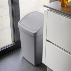 Delta Prullenbak Met Swingdeksel 50L Grijs -Beste Opslag Winkel 1000017817 0102