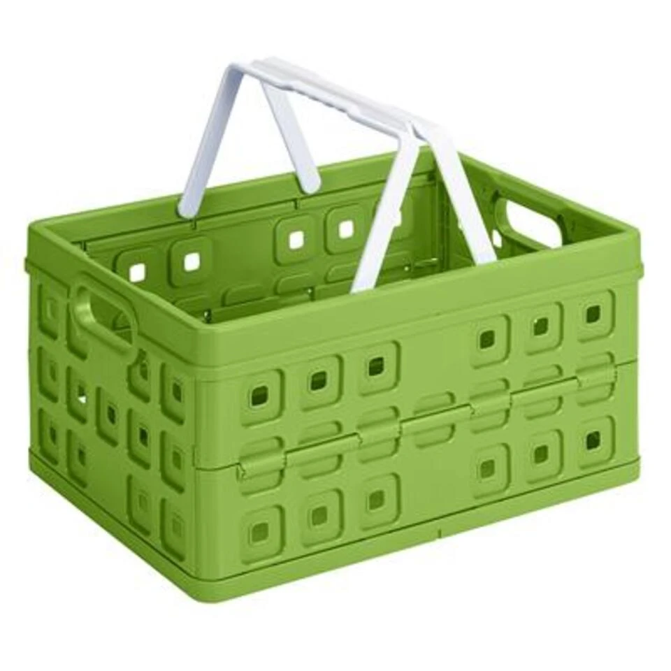 Square Vouwkrat Met Handgreep 32L Groen 3 Square Vouwkrat Met Handgreep 32L Groen