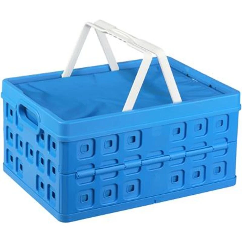 Square Vouwkrat Met Koeltas En Met Handgreep 32L Blauw 3 Square Vouwkrat Met Koeltas En Met Handgreep 32L Blauw
