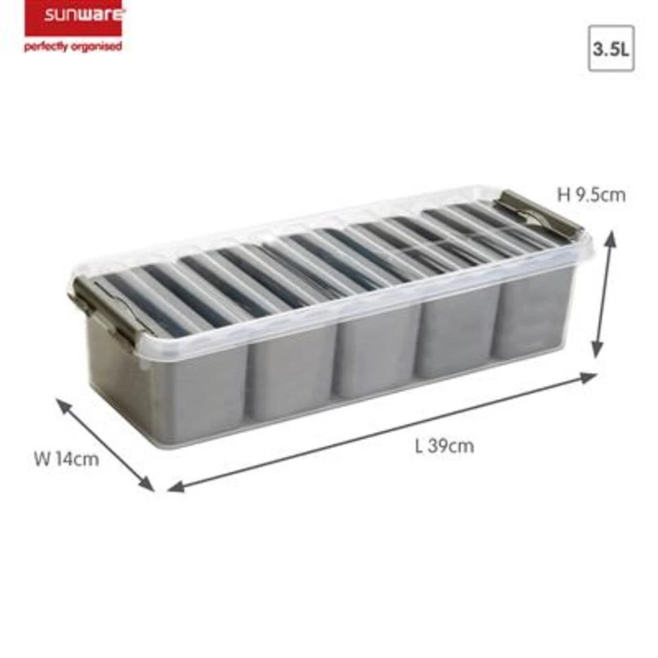 Q-line Opbergbox Met 7 Bakjes 3,5L Transparant Metaal 4 Q-line Opbergbox Met 7 Bakjes 3,5L Transparant Metaal - Afbeelding 2