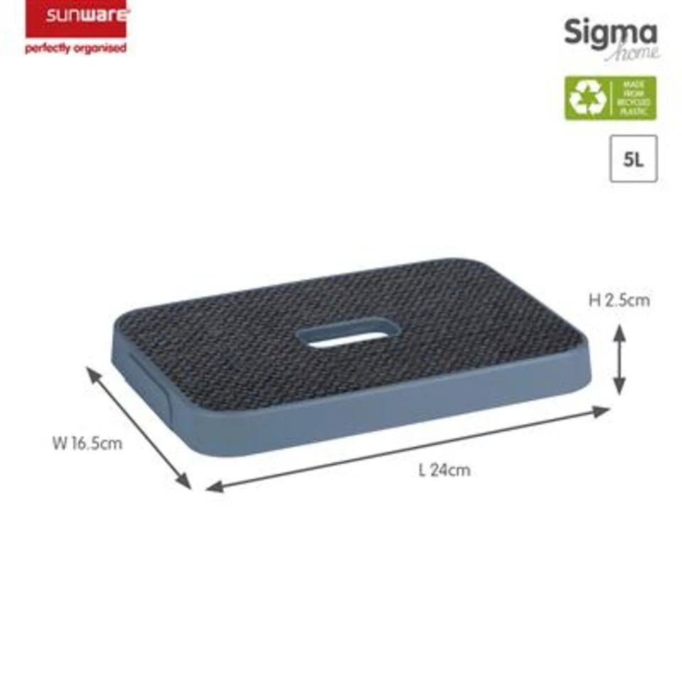 Sigma Home Deksel Stof Donkerblauw - Opbergbox 5L 4 Sigma Home Deksel Stof Donkerblauw - Opbergbox 5L - Afbeelding 2