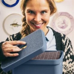 Sigma Home Deksel Stof Donkerblauw - Opbergbox 5L 9 Sigma Home Deksel Stof Donkerblauw - Opbergbox 5L -Beste Opslag Winkel 1000018257 0111