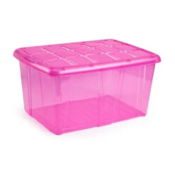 Forte Plastics Opberger - Met Deksel - Roze - 60 L - 63 X 46 X 32 Cm