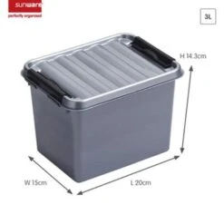 Q-line Opbergbox 3L Metaal Zwart -Beste Opslag Winkel 1000022258 0101