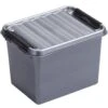 Q-line Opbergbox 3L Metaal Zwart -Beste Opslag Winkel 1000022258