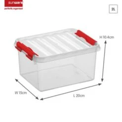 Q-line Opbergbox 2L Transparant Rood -Beste Opslag Winkel 1000022280 0101