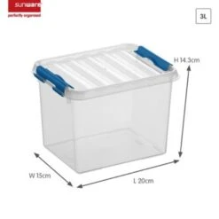 Q-line Opbergbox 3L Transparant Blauw 6 Q-line Opbergbox 3L Transparant Blauw -Beste Opslag Winkel 1000022296 0101