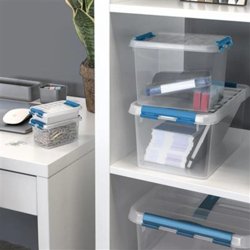 Q-line Opbergbox 3L Transparant Blauw 5 Q-line Opbergbox 3L Transparant Blauw - Afbeelding 3