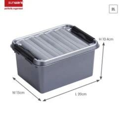 Q-line Opbergbox 2L Metaal Zwart 5 Q-line Opbergbox 2L Metaal Zwart -Beste Opslag Winkel 1000022300 0101