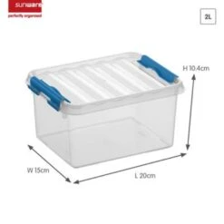 Q-line Opbergbox 2L Transparant Blauw 7 Q-line Opbergbox 2L Transparant Blauw -Beste Opslag Winkel 1000022303 0101