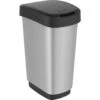 Rotho Afvalbak Twist 39 X 29 X 67 Cm 50 L Polypropyleen Zilver -Beste Opslag Winkel 1000024485