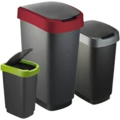 Rotho Afvalbak Twist 40 X 30 X 60 Cm 50 L Polypropyleen Zilver -Beste Opslag Winkel 1000024487 0110