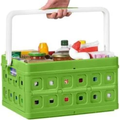 Square Vouwkrat Met Handgreep 24L Groen -Beste Opslag Winkel 1000025071 0111